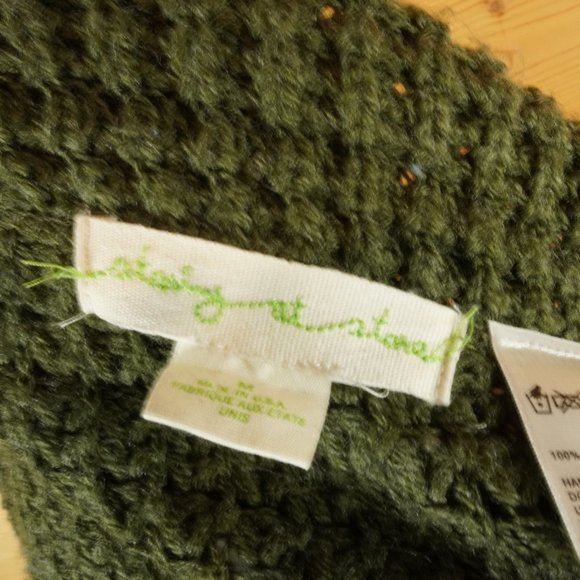 Staring at Stars Dark Green Loosely Knit Long Cardigan Sweater Size Medium - Picture 7 of 8